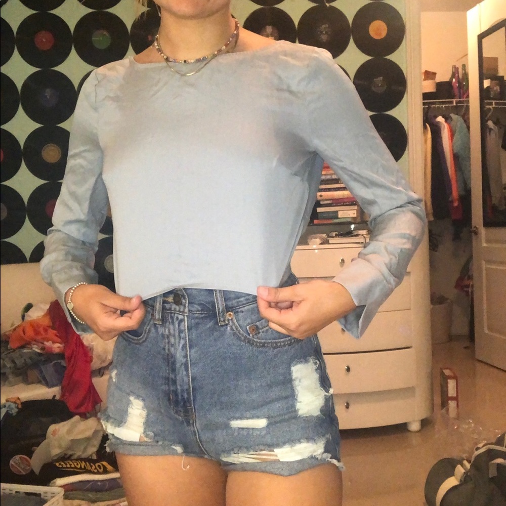 Blue Backless Top - Picture 2 of 5